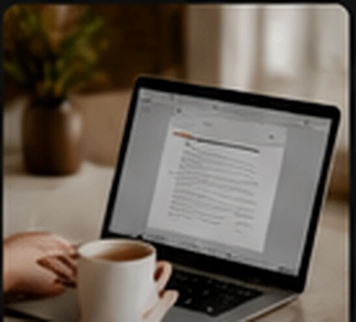 Laptop used for content writing